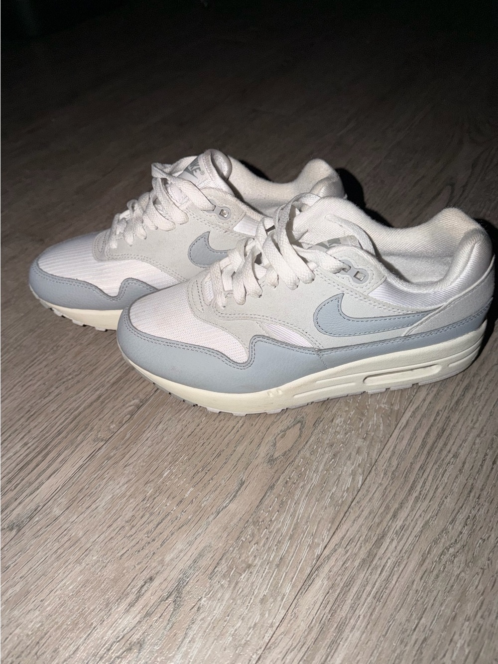 Nike White and Light Gray Low-Top Sneakers